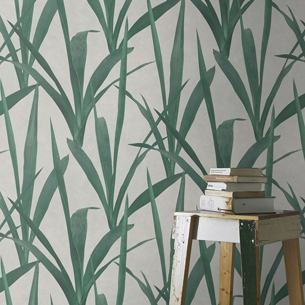 Amarna Green Botanical Wallpaper