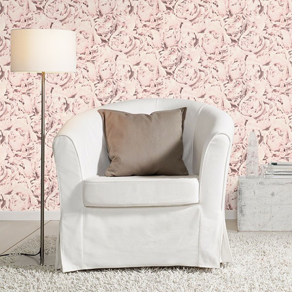 Rosenfield Light Pink Floral Wallpaper