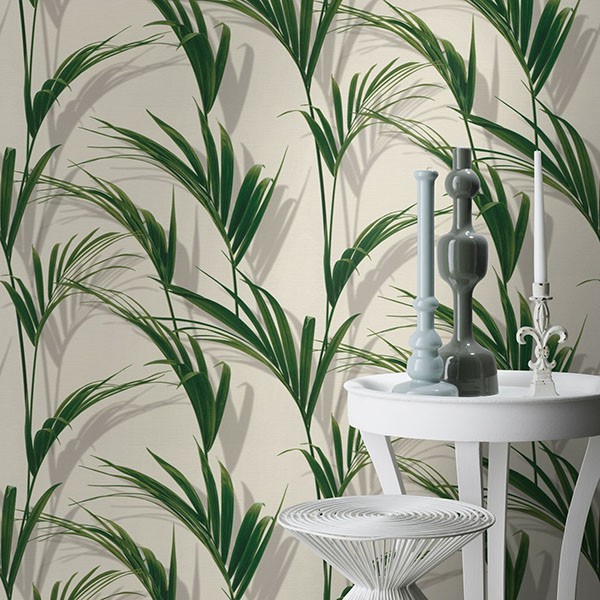 Cyperus Grey Reed Wallpaper