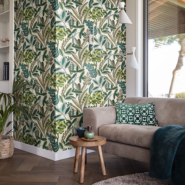 Liani Cream Painterly Botanical Wallpaper