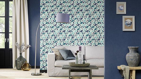 Dorwin Blue Geometric Wallpaper