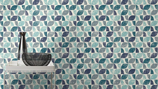 Dorwin Blue Geometric Wallpaper