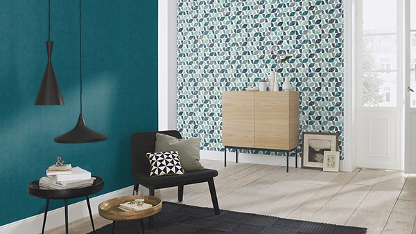 Dorwin Blue Geometric Wallpaper