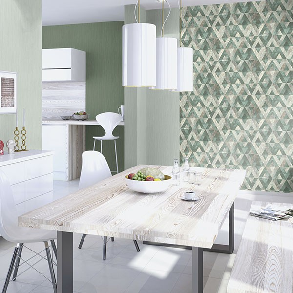 Shikhar Teal Geometric Wallpaper