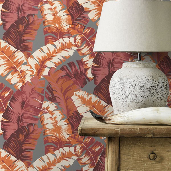 Pisang Orange Palm Leaf Wallpaper