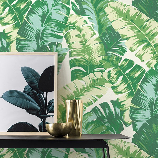 Pisang Green Palm Leaf Wallpaper