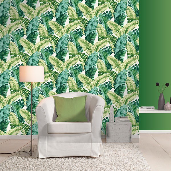 Pisang Green Palm Leaf Wallpaper