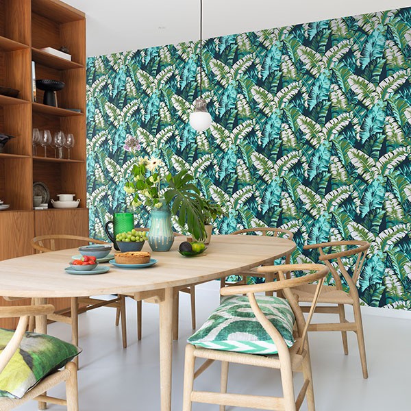 Pisang Navy Palm Leaf Wallpaper