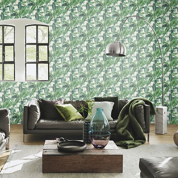 Orissa Green Palm Frond Wallpaper