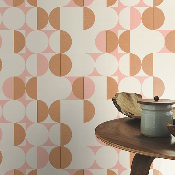 Cakara Blush Geometric Wallpaper