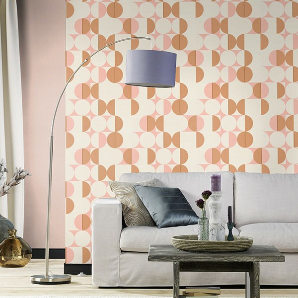 Cakara Blush Geometric Wallpaper