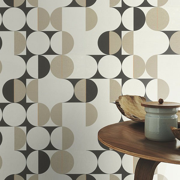 Cakara Cream Geometric Wallpaper