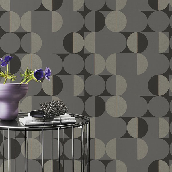 Cakara Grey Geometric Wallpaper