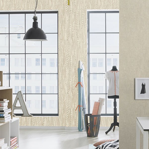 Pinna Cream Feather Texture Wallpaper
