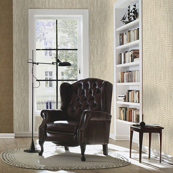 Pinna Cream Feather Texture Wallpaper