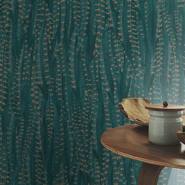 Pinna Teal Feather Texture Wallpaper