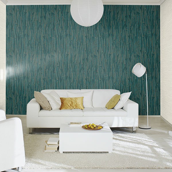 Pinna Teal Feather Texture Wallpaper