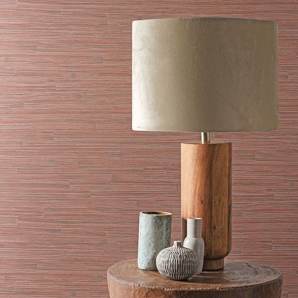 Cerise Red Ribbed Texture Wallpaper