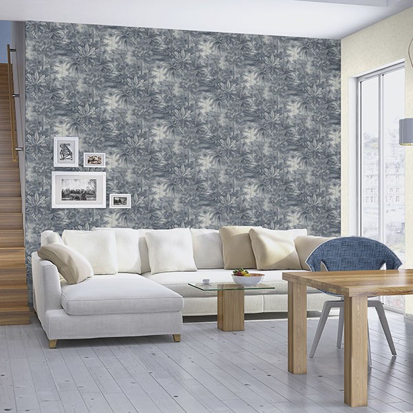 Anamudi Blue Tropical Canopy Wallpaper