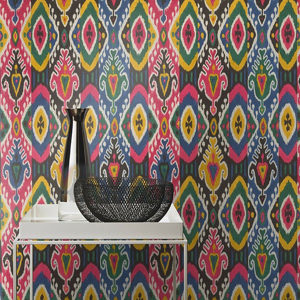 Villon Multicolor Ikat Wallpaper