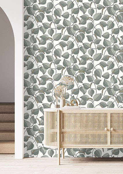 Alaia Green Leafy Vine Wallpaper