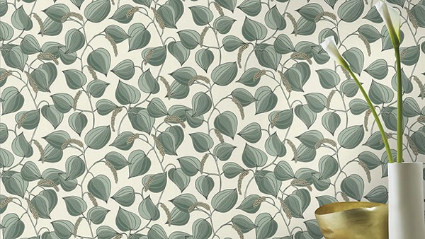 Alaia Green Leafy Vine Wallpaper