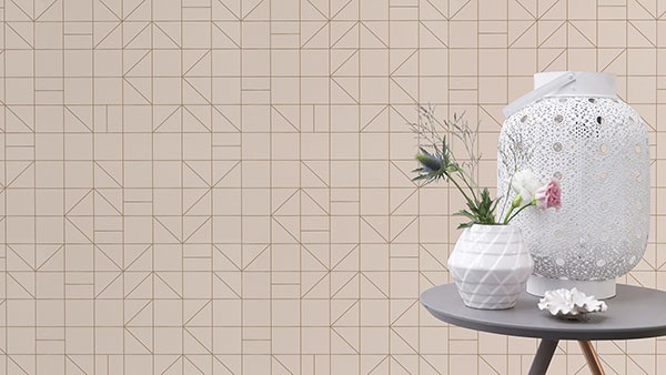 Teague Light Pink Geometric Wallpaper