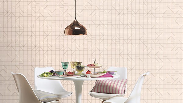 Teague Light Pink Geometric Wallpaper