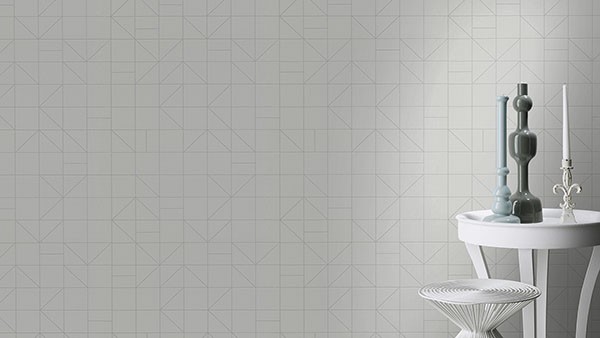 Teague Silver Geometric Wallpaper