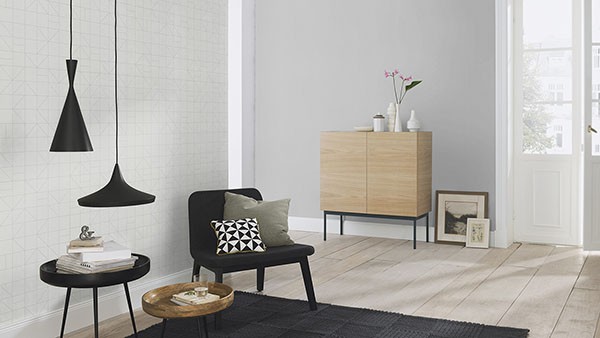 Teague Silver Geometric Wallpaper