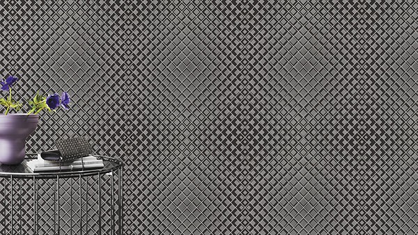 Perriand Silver Geometric Wallpaper