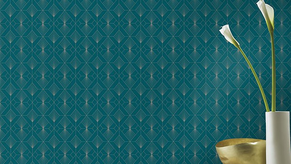 Henri Dark Green Geometric Wallpaper