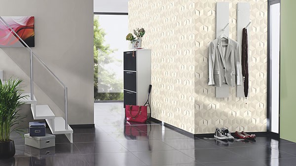 Catteau Off-White Cube Wallpaper