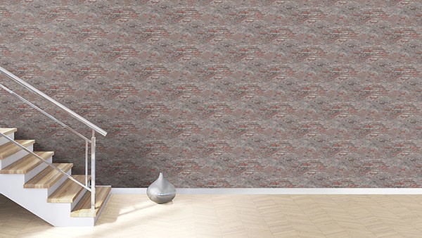 Templier Grey Distressed Brick Wallpaper