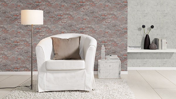 Templier Grey Distressed Brick Wallpaper