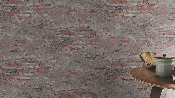 Templier Grey Distressed Brick Wallpaper