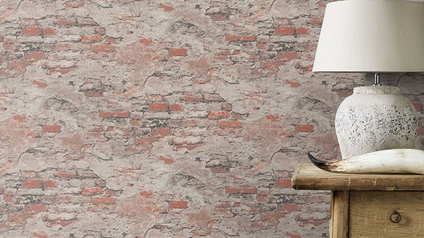 Templier Brown Distressed Brick Wallpaper