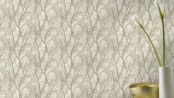 Wiwen Beige Tree Wallpaper