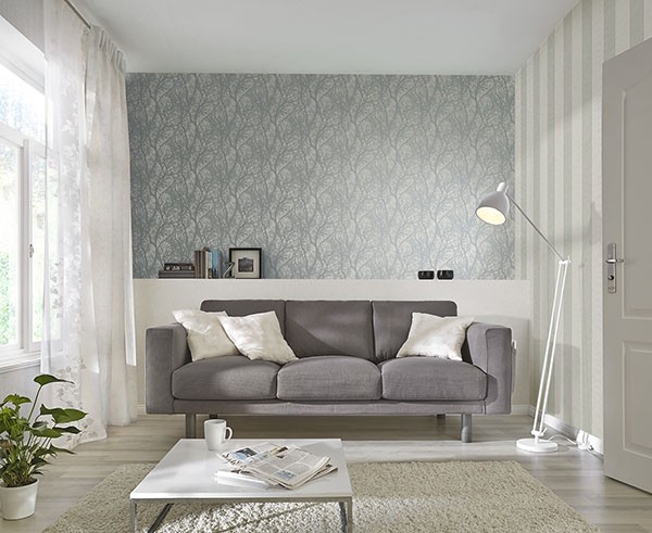 Wiwen Grey Tree Wallpaper
