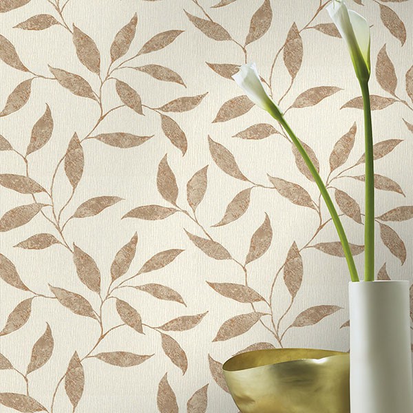 Amble Cream Vine Wallpaper
