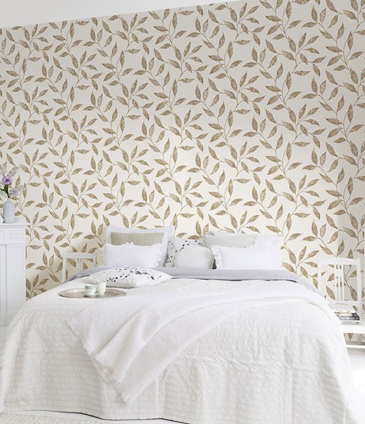 Amble Cream Vine Wallpaper