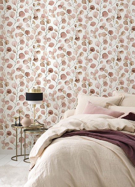 Elaina Blush Watercolor Boughs Wallpaper