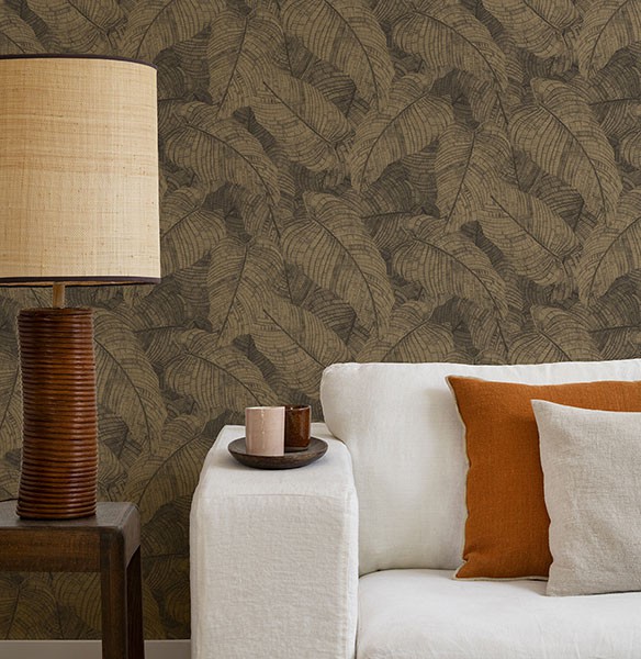 Galner Copper Leaves Wallpaper