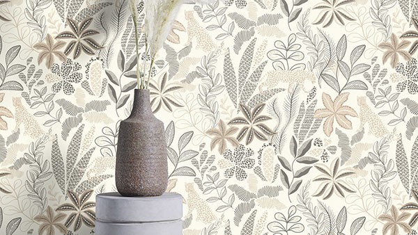 Alani Neutral Tropical Wallpaper