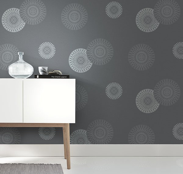 Eliel Grey Medallion Wallpaper