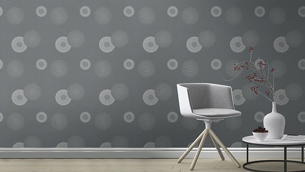 Eliel Grey Medallion Wallpaper