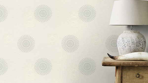 Eliel Off-White Medallion Wallpaper