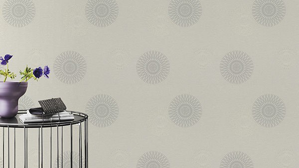 Eliel Off-White Medallion Wallpaper