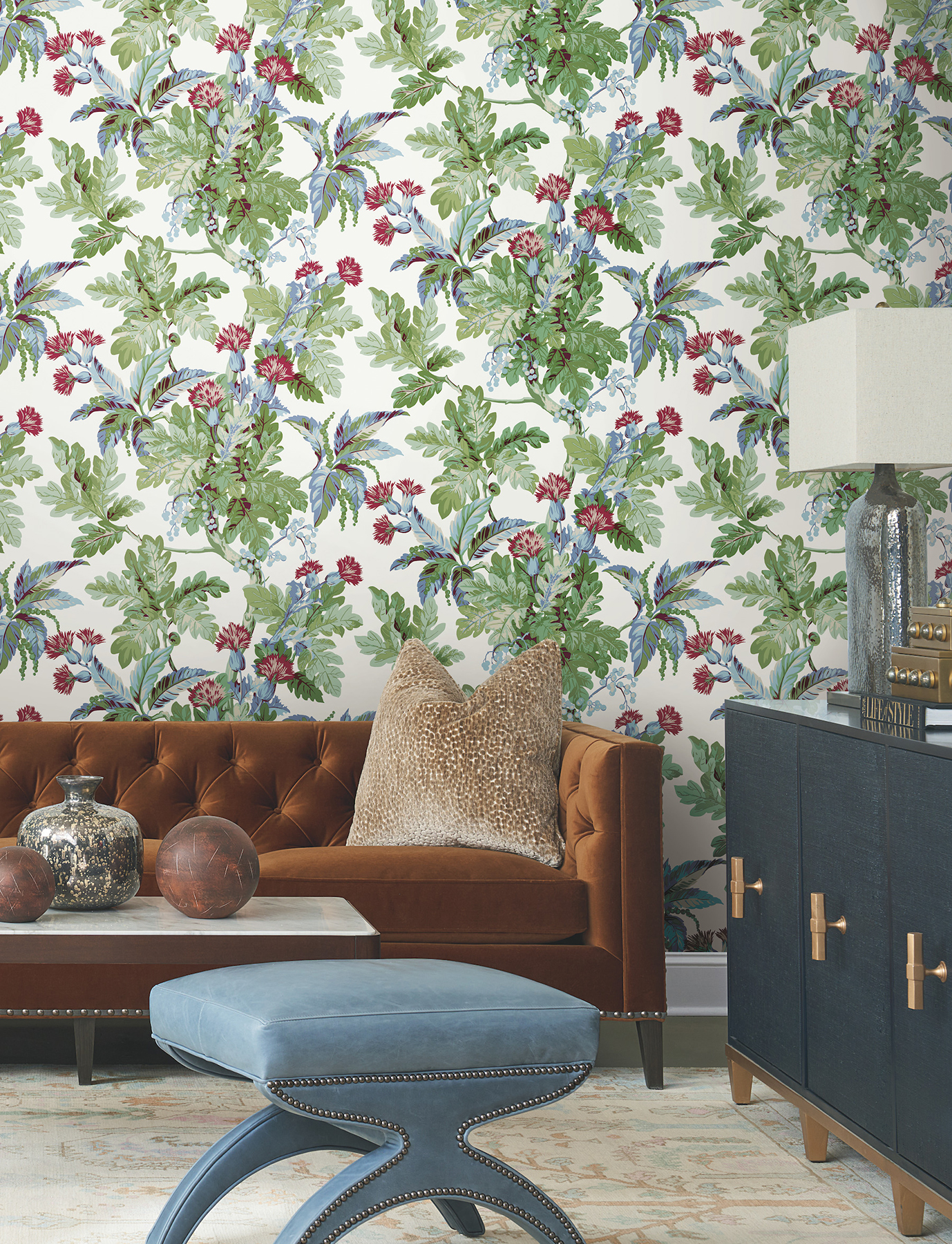 Briarwood White Wallpaper