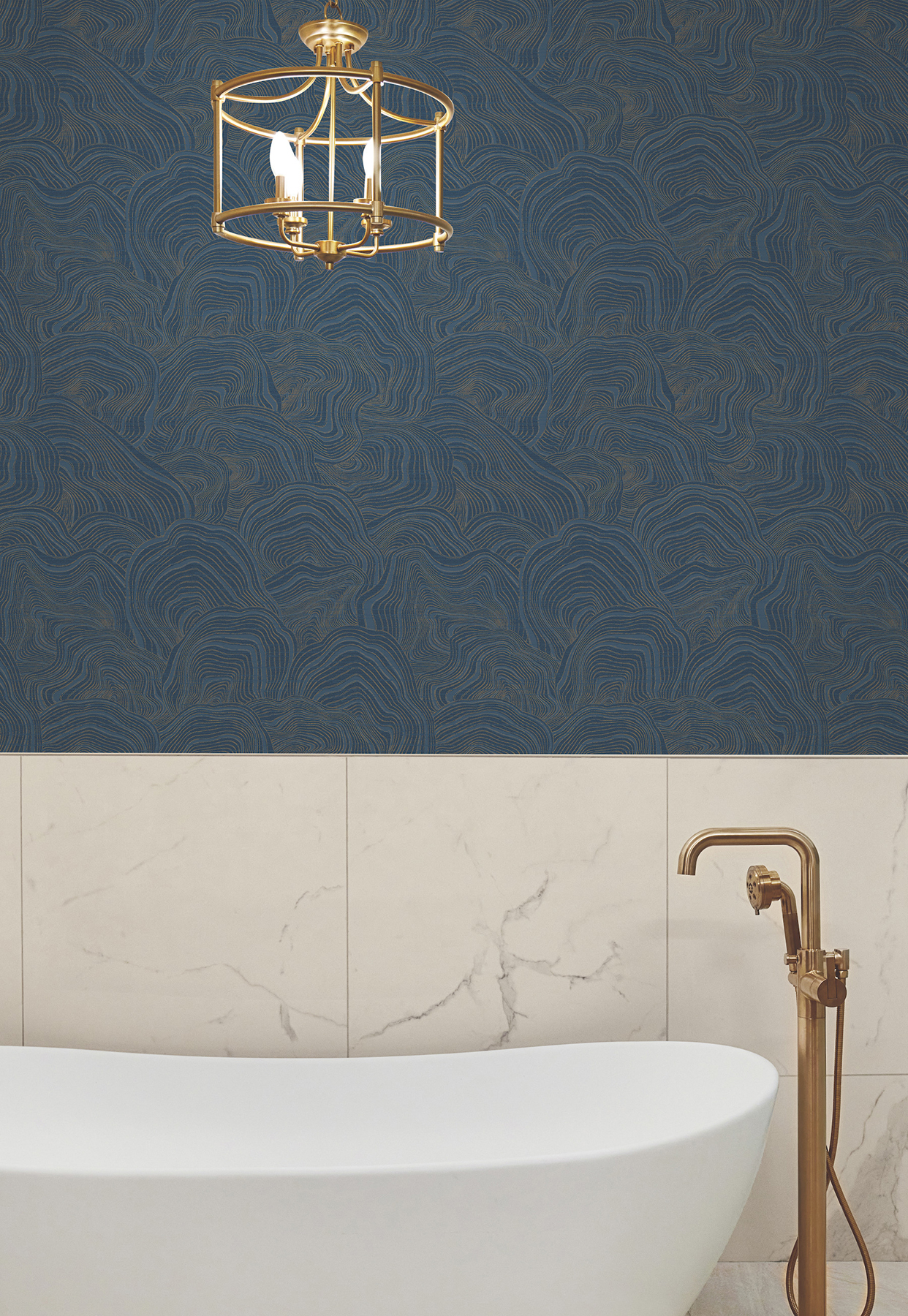 Geodes Navy Wallpaper